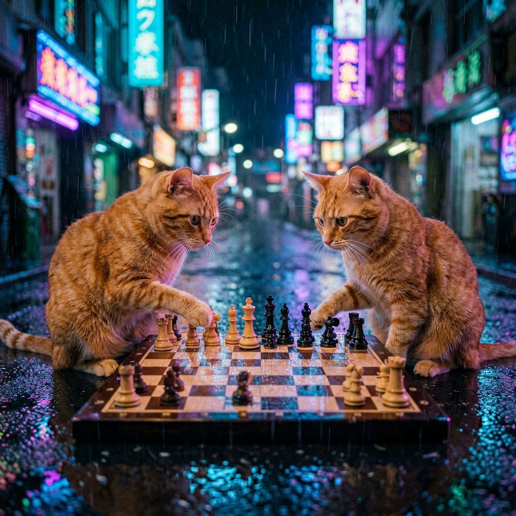 两猫下棋 - Agnes