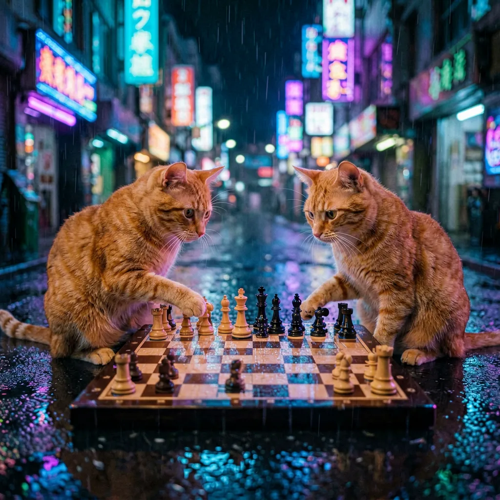 两只橘猫下棋 - 2.1