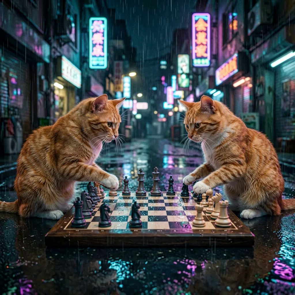 两只橘猫下棋 - 2.0