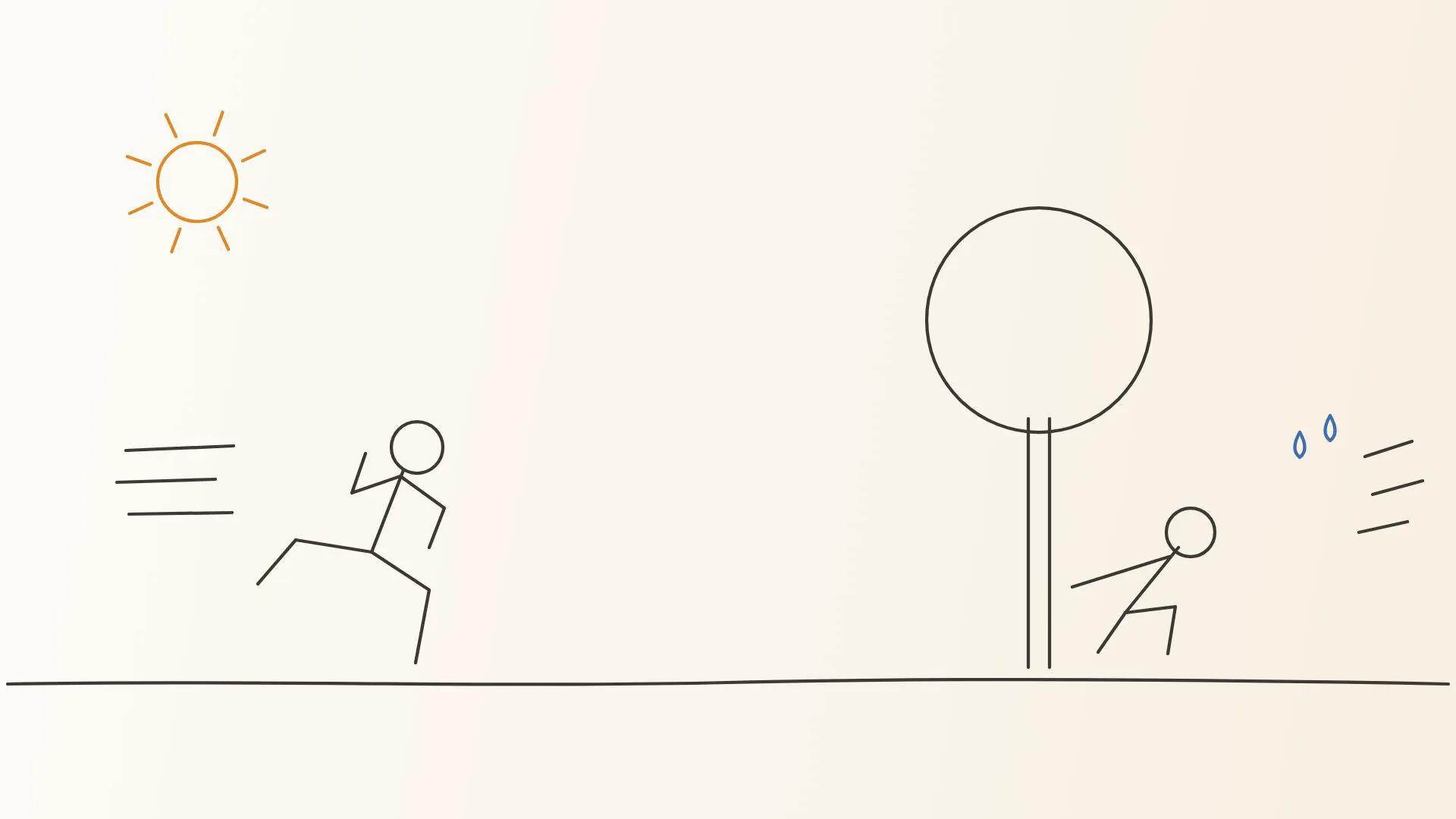 HandDraw 版场景二定格:跑步与树